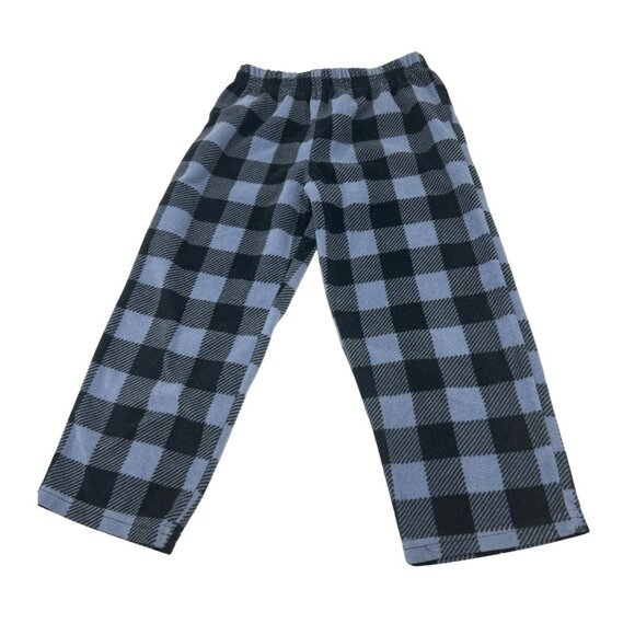Boy's Fleece & Knit Lounging Pants, Blue & Navy Plaid, Blue Print, Tan - Size 4 - Picture 2 of 9